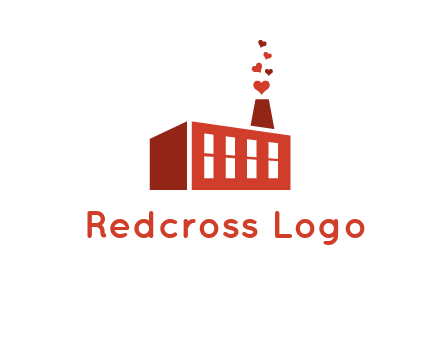 factory producing heart smoke from its chimney logo