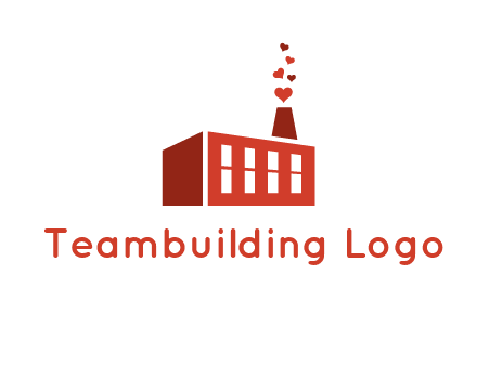 factory producing heart smoke from its chimney logo