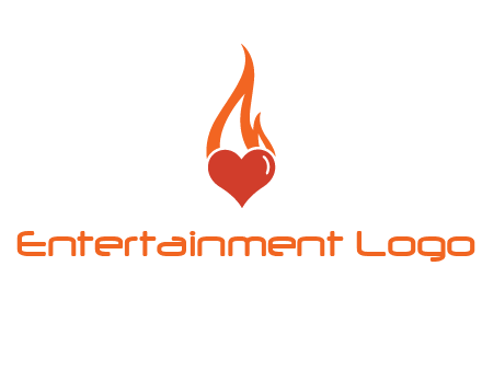 abstract fire on heart icon