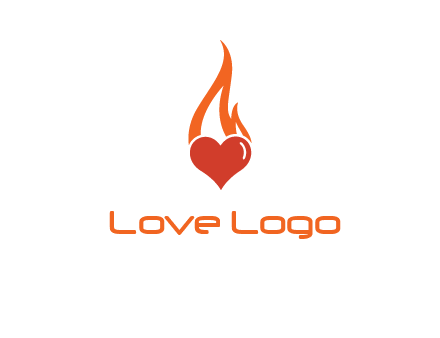 abstract fire on heart icon