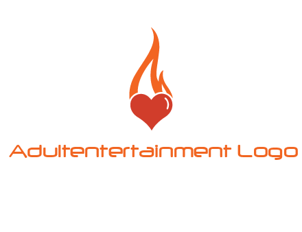 abstract fire on heart icon