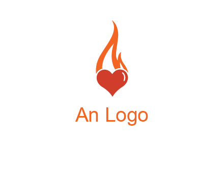 abstract fire on heart icon