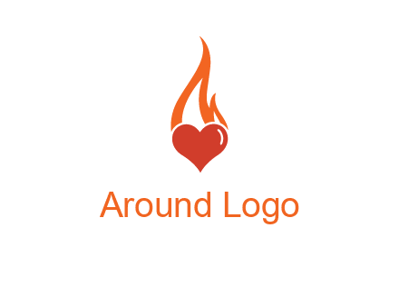 abstract fire on heart icon