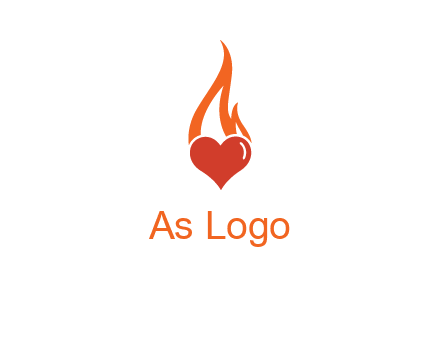 abstract fire on heart icon