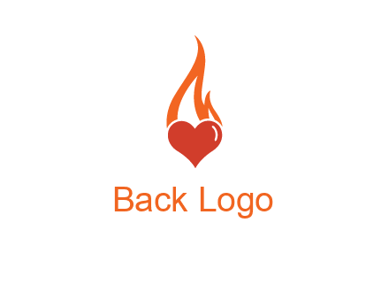 abstract fire on heart icon
