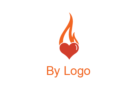 abstract fire on heart icon