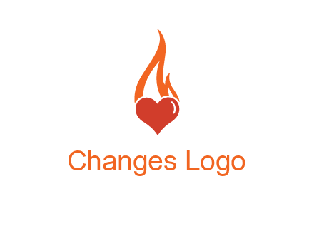 abstract fire on heart icon