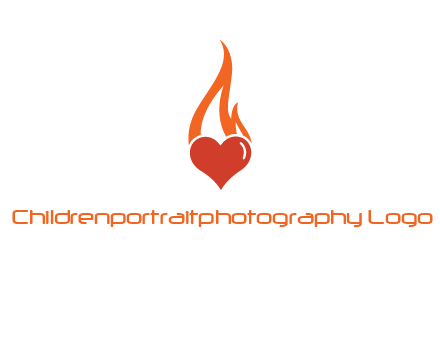 abstract fire on heart icon