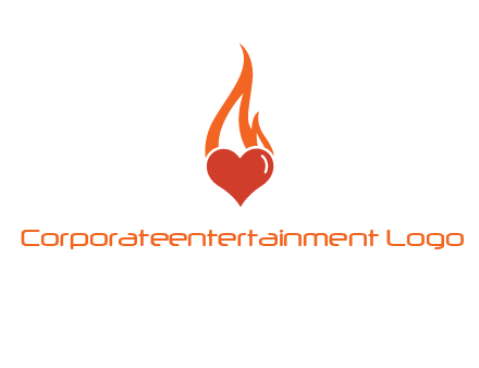 abstract fire on heart icon