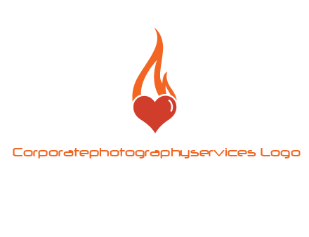 abstract fire on heart icon