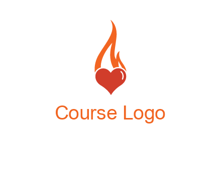 abstract fire on heart icon