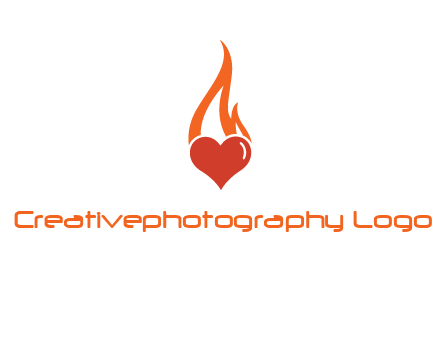 abstract fire on heart icon