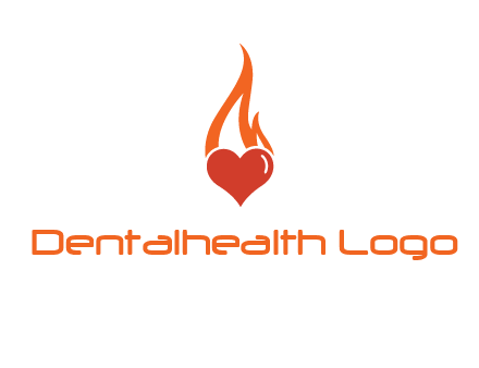 abstract fire on heart icon