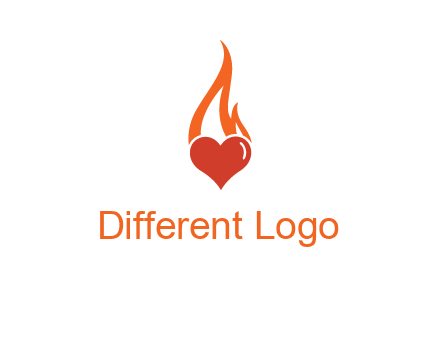 abstract fire on heart icon