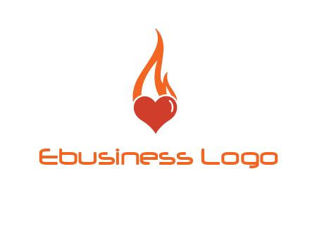 abstract fire on heart icon