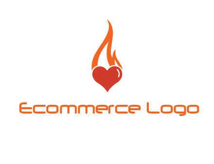 abstract fire on heart icon