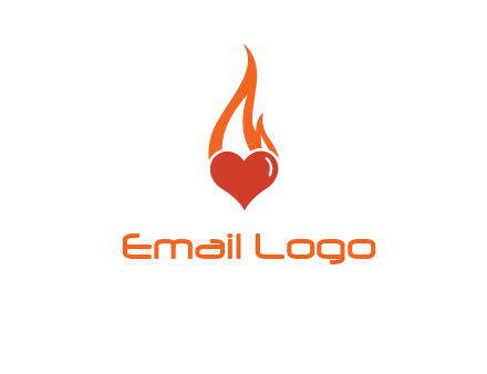 abstract fire on heart icon