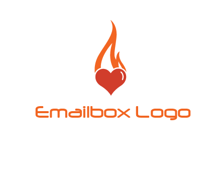 abstract fire on heart icon
