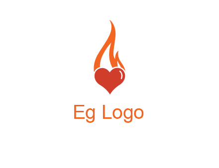 abstract fire on heart icon