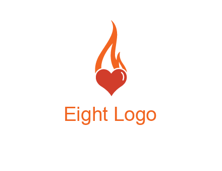 abstract fire on heart icon