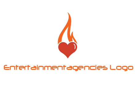 abstract fire on heart icon
