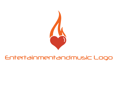 abstract fire on heart icon