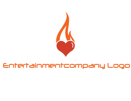 abstract fire on heart icon