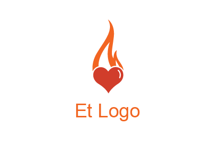 abstract fire on heart icon
