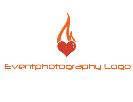 abstract fire on heart icon