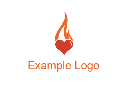abstract fire on heart icon