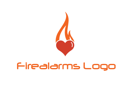 abstract fire on heart icon