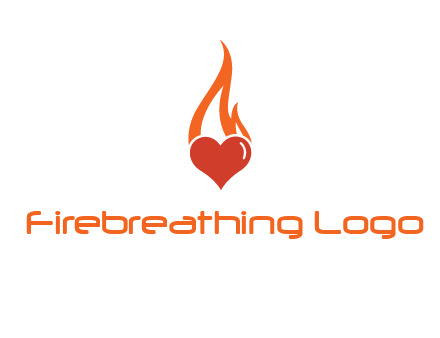 abstract fire on heart icon