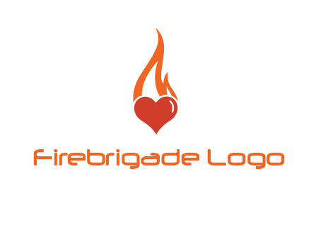 abstract fire on heart icon