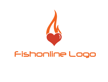 abstract fire on heart icon