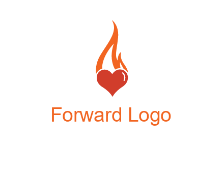 abstract fire on heart icon