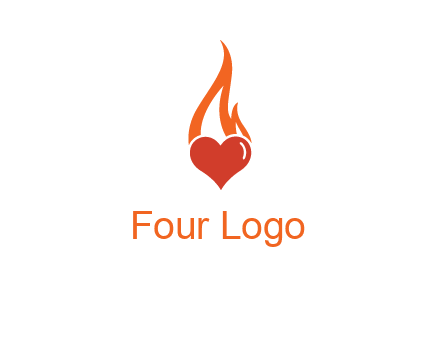 abstract fire on heart icon