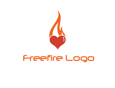 abstract fire on heart icon