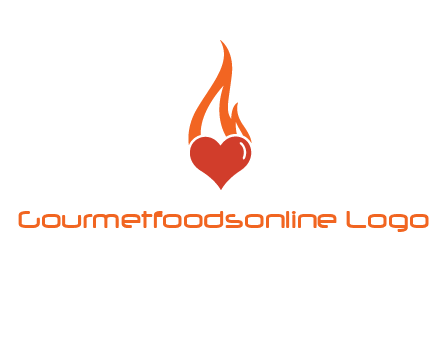 abstract fire on heart icon