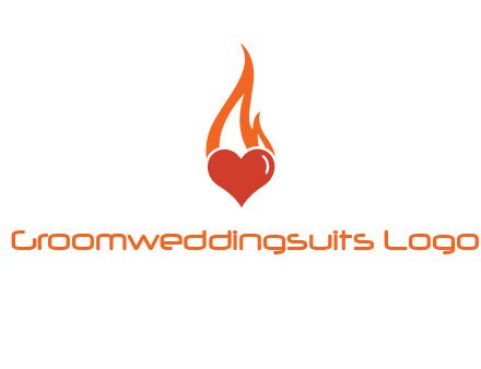 abstract fire on heart icon