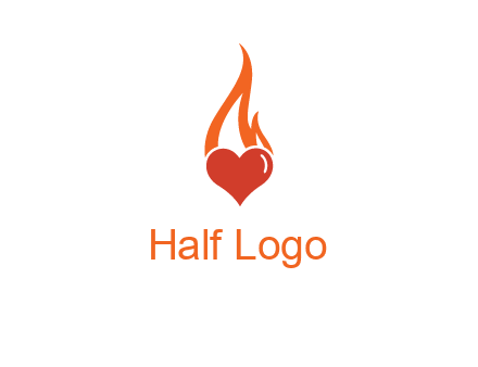 abstract fire on heart icon