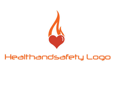 abstract fire on heart icon