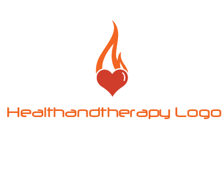 abstract fire on heart icon