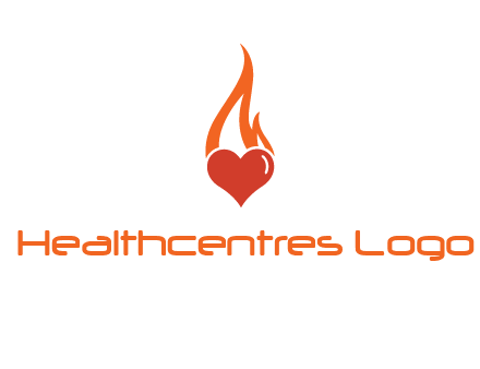 abstract fire on heart icon