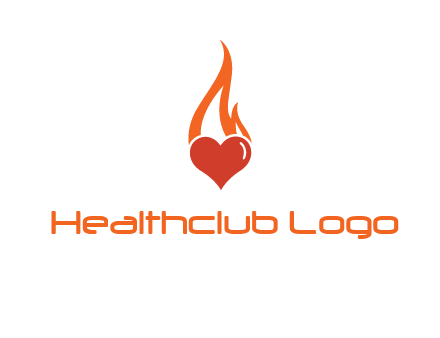 abstract fire on heart icon