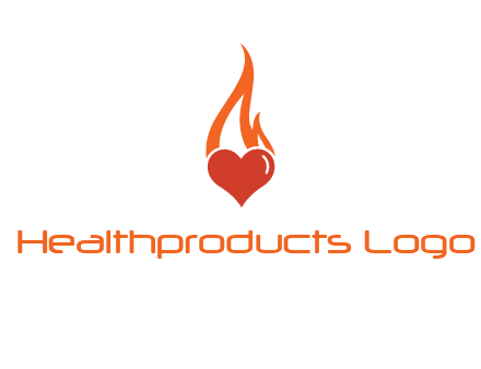 abstract fire on heart icon