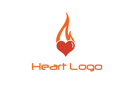 abstract fire on heart icon