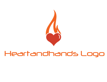 abstract fire on heart icon