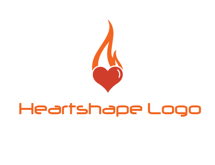 abstract fire on heart icon