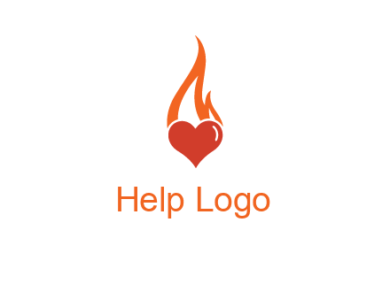 abstract fire on heart icon