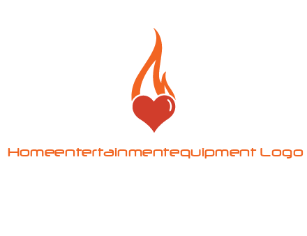 abstract fire on heart icon